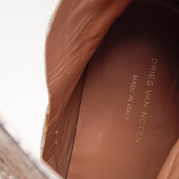 Dries Van Noten Rose-gold Crinkled Patent Leather Boots - Picture 10 of 11